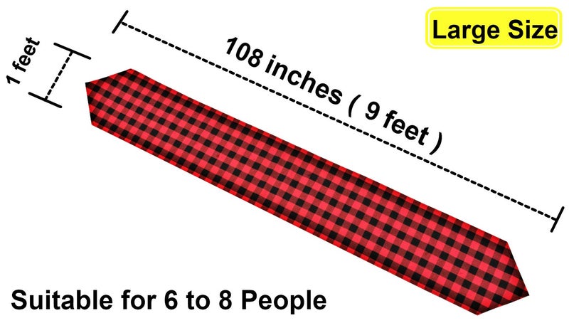 FIGEPO 3 Pack 12"x108" Buffalo Check Table Runners Red and Black Plaid Table Runner for Christmas Dinner, Lumberjack Party, Outdoor or Indoor Gatherings Table Home Decorations 12"x108" - Image 3